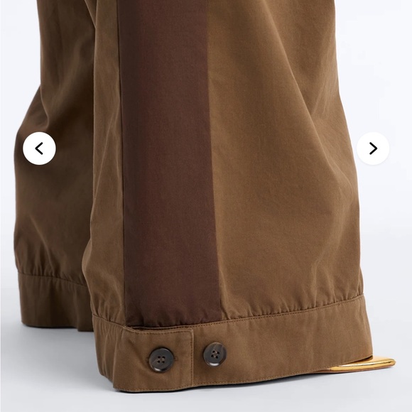 Zuri Mid Rise Colorblock Wide Leg Pant 32″ - Olive/combo size 3X - Picture 3 of 5